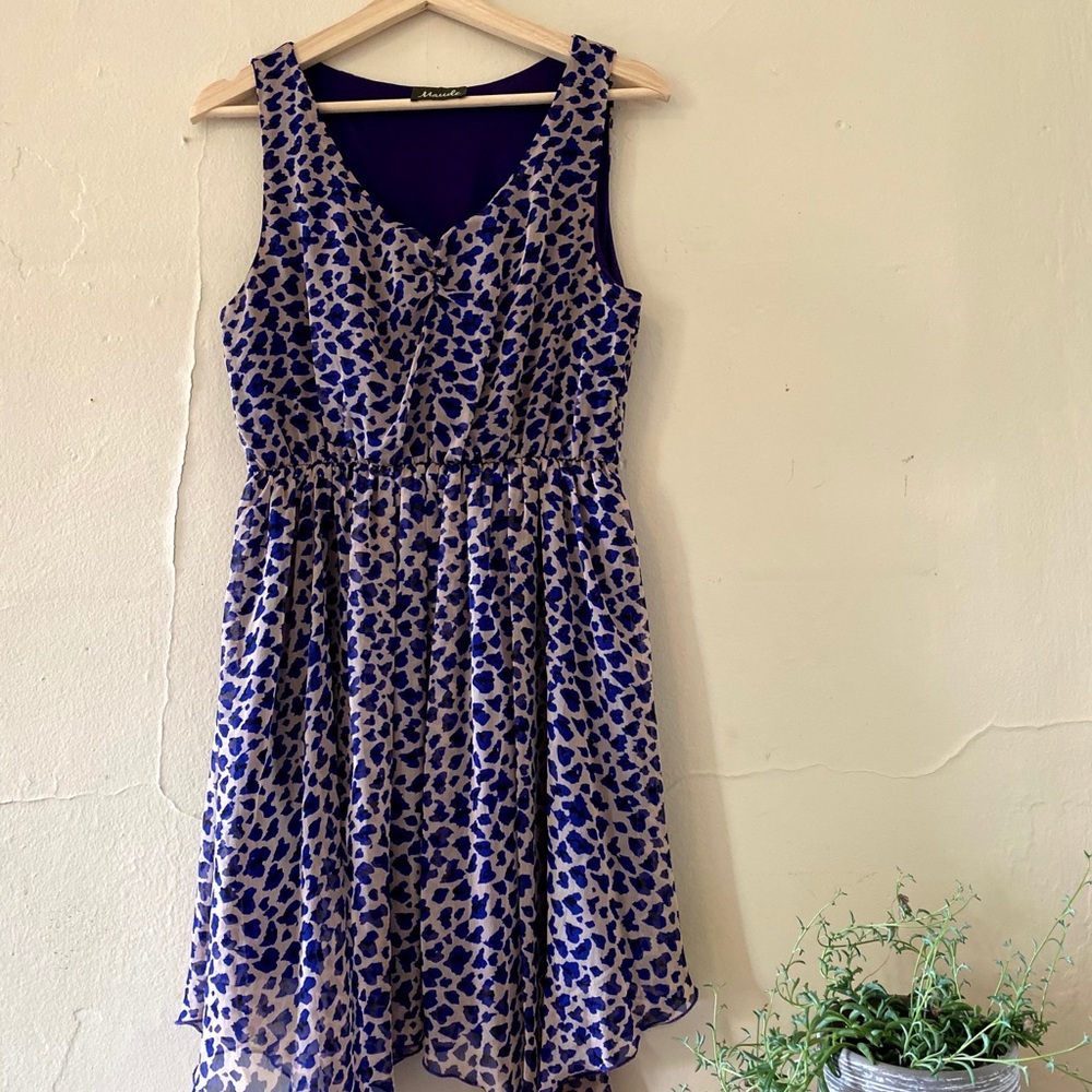 Leopard print purple dress